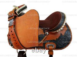 Used Western Saddle Barrel Racing Horse Pleasure Tooled Leather Tack 15 16 17 18