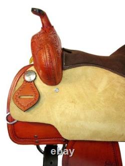 Used Western Saddle Barrel Racing Horse Trail Pleasure Tooled Leather Tack 15