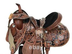 Used Western Saddle Barrel Racing Pleasure Cowboy Horse Trail Tack Set 15 16 17