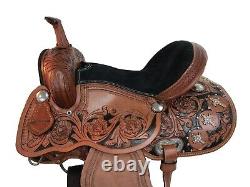 Used Western Saddle Barrel Racing Pleasure Cowboy Horse Trail Tack Set 15 16 17