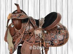 Used Western Saddle Barrel Racing Pleasure Cowboy Horse Trail Tack Set 15 16 17