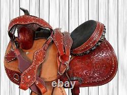 Used Western Saddle Barrel Racing Pleasure Trail Horse Tack Set 15 16 17 18