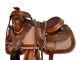 Used Western Saddle Pleasure Horse Floral Tooled Leather Tack Set 15 16 17 18
