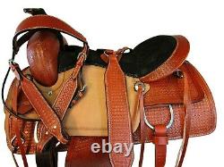 Used Western Saddle Pleasure Horse Roping Roper Ranch Trail Tooled Leather 16 17