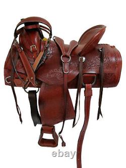 Used Western Saddle Ranch Pleasure Trail Tooled Leather tack Set 15 16 17 18