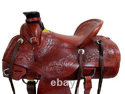 Used Western Saddle Ranch Pleasure Trail Tooled Leather tack Set 15 16 17 18
