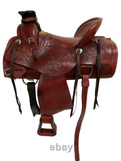 Used Western Saddle Ranch Pleasure Trail Tooled Leather tack Set 15 16 17 18