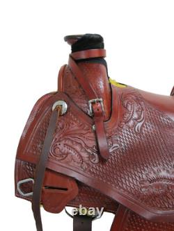 Used Western Saddle Ranch Pleasure Trail Tooled Leather tack Set 15 16 17 18