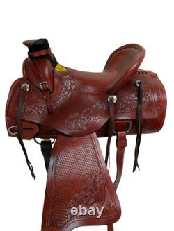 Used Western Saddle Ranch Pleasure Trail Tooled Leather tack Set 15 16 17 18