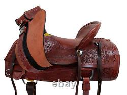 Used Western Saddle Ranch Pleasure Trail Tooled Leather tack Set 15 16 17 18