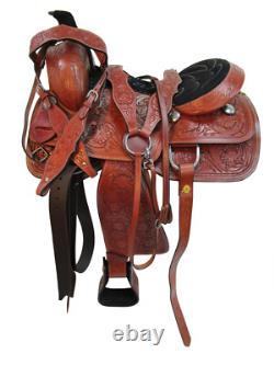 Used Western Saddle Roping Ranch Leather Horse Pleasure Trail Tack 15 16 17 18