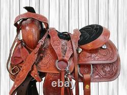 Used Western Saddle Roping Ranch Leather Horse Pleasure Trail Tack 15 16 17 18