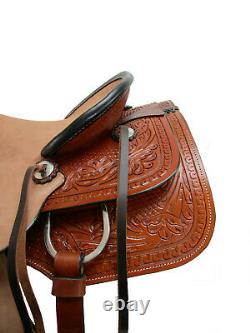 Used Western Saddle Roping Ranch Pleasure Tooled Leather Rodeo Cowboy 15 16 17