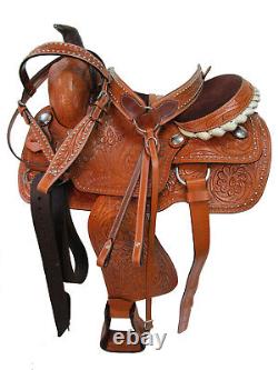 Used Western Saddle Roping Roper Ranch Trail Pleasure Leather Tack 15 16 17 18