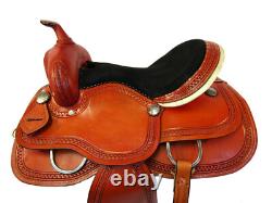 Used Western Saddle Trail Horse Barrel Racing Tooled Leather Tack 15 16 17 18