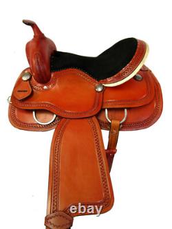 Used Western Saddle Trail Horse Barrel Racing Tooled Leather Tack 15 16 17 18