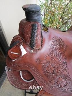 Used Western Saddle Trail Pleasure Hard Seat Leather Barrel Racing 15 16 17 18
