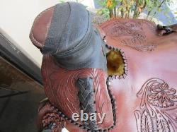 Used Western Saddle Trail Pleasure Hard Seat Leather Barrel Racing 15 16 17 18