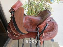 Used Western Saddle Trail Pleasure Hard Seat Leather Barrel Racing 15 16 17 18