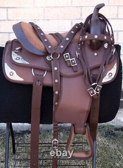 Used Western Synthetic Horse Saddle Tack Set Pleasure Trail 14 15 16 17 18