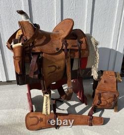 Used Y O Ranch High back Cowboy Saddle