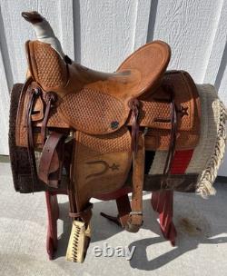 Used Y O Ranch High back Cowboy Saddle