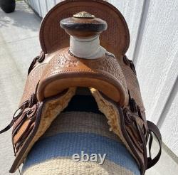 Used Y O Ranch High back Cowboy Saddle