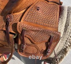 Used Y O Ranch High back Cowboy Saddle