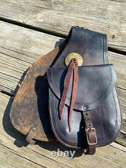 Used/antique Collins & Morrison leather Western saddle bags