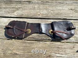 Used/antique Collins & Morrison leather Western saddle bags