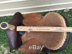 Used/vintage 14 Billy Cook Western barrel saddle withrough out fenders, US made
