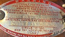 Used /vintage 15 Circle Y silver laced /tooled Western reining saddle US made