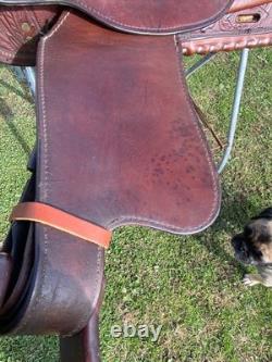 Used /vintage 15 good quality silver laced Western saddle US made