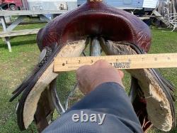 Used /vintage 15 good quality silver laced Western saddle US made