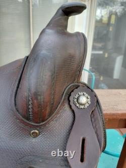 Used western horse saddle leather 16