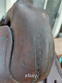 Used western horse saddle leather 16