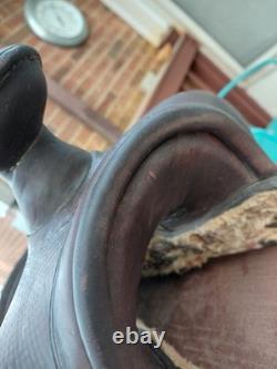 Used western horse saddle leather 16
