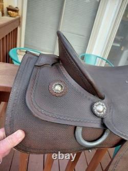 Used western horse saddle leather 16