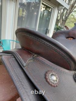 Used western horse saddle leather 16