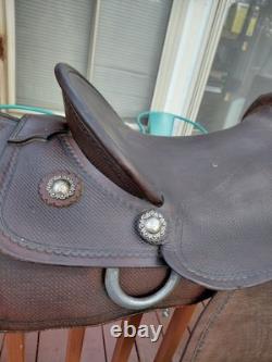 Used western horse saddle leather 16