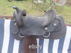 Used western horse saddle leather 16