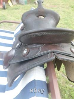 Used western horse saddle leather 16