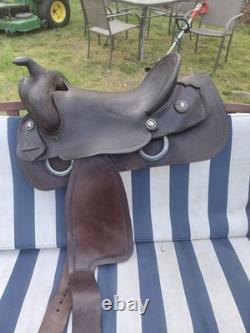 Used western horse saddle leather 16