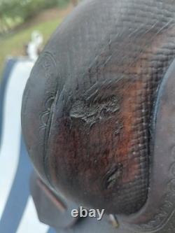 Used western horse saddle leather 16