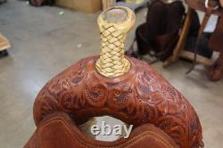 VERY NICE 16 Santa Fe Jim Sands Roping Saddle Brown, Western Tack (06RIE26EB)