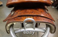 VERY NICE 16 Santa Fe Jim Sands Roping Saddle Brown, Western Tack (06RIE26EB)