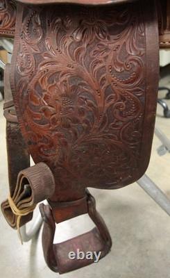 VERY NICE 16 Santa Fe Jim Sands Roping Saddle Brown, Western Tack (06RIE26EB)