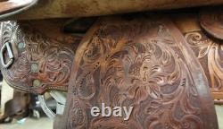 VERY NICE 16 Santa Fe Jim Sands Roping Saddle Brown, Western Tack (06RIE26EB)