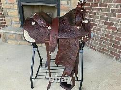 VICTOR QUALITY EQUITATION WESTERN SHOW SADDLE w SOLID STERLING SILVER & RIATA