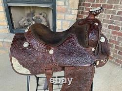 VICTOR QUALITY EQUITATION WESTERN SHOW SADDLE w SOLID STERLING SILVER & RIATA